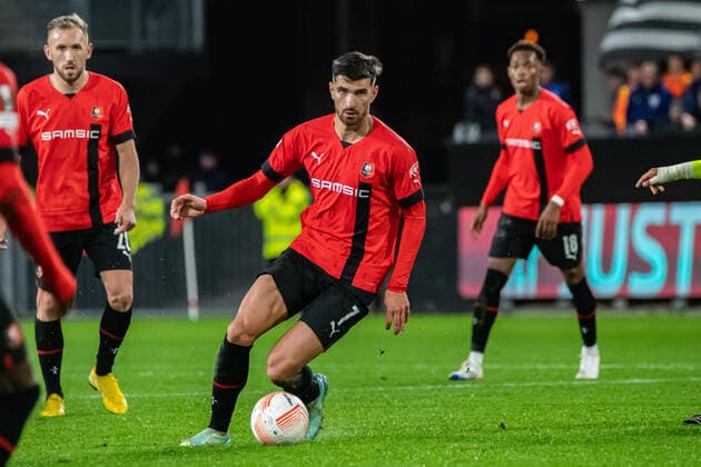 Martin Terrier (Stade Rennais) FOOTBALL : Stade Rennais x AEK Larnaca - Ligue Europa - JournÃ e 6 - 03 11 2022 BaptisteAutissier Panoramic 