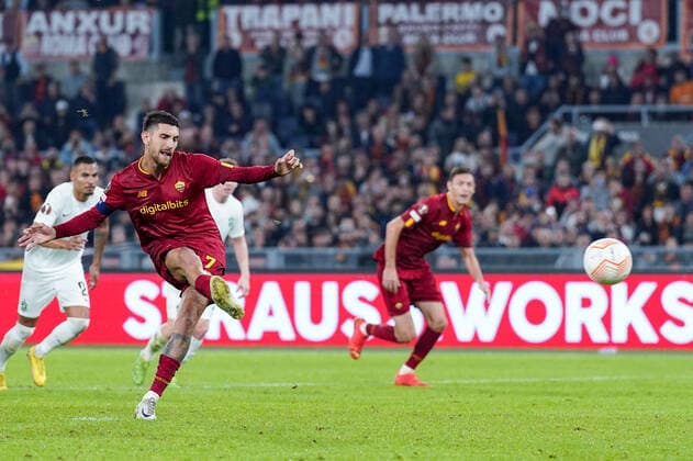 Lorenzo Pellegrini of AS Roma scores first goal during the UEFA Europa League match between Roma and Ludogorets at Stadio Olimpico, Rome, Italy on 3 November 2022. Copyright: xGiuseppexMaffiax 34260037