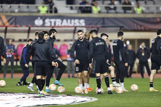 Qarabag FK warm-up before the UEFA Europa League group G match between Qarabag FK and Club Freiburg at Tofig Bahramov Stadium on November 3, 2022, in Baku, Azerbaijan. Copyright: xx qar_fraa-17
