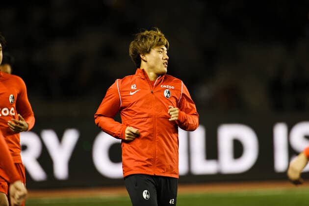 Club Freiburg warm-up before the UEFA Europa League group G match between Qarabag FK and Sport-Club Freiburg at Tofig Bahramov Stadium on November 3, 2022, in Baku, Azerbaijan. Copyright: xAzizxKarimovx qar_fraa-18
