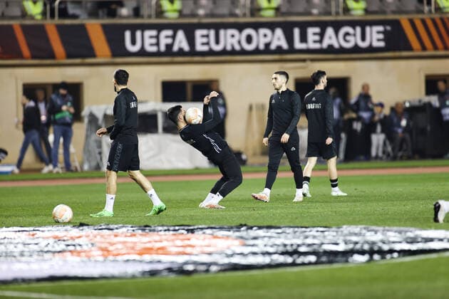 Qarabag FK warm-up before the UEFA Europa League group G match between Qarabag FK and Club Freiburg at Tofig Bahramov Stadium on November 3, 2022, in Baku, Azerbaijan. Copyright: xx qar_fraa-19