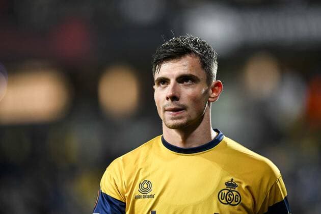 LEUVEN, BELGIUM - NOVEMBER 03 : Vanzeir Dante forward of Union St-Gilloise pictured during UEFA Europa league match between Union St-Gilloise and Union Berlin at the King Power Stadium at den Dreef November 3, 2022 in Leuven, Belgium, 3 11 2022 ( Union ST-Gilloise v Union Berlin PhotoNews Panoramic 