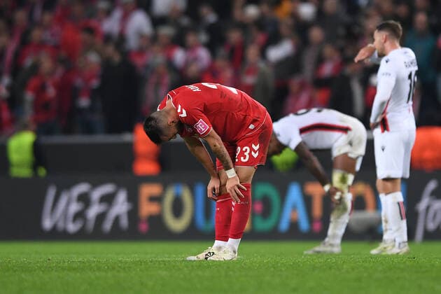 Soccer UEFA Conference League group stage 6 matchday 1 FC Cologne OGC Nice on 03 11 2022 at RheinEnergieStadion in Cologne Sargis Adamyan Cologne disappointed xHDx
