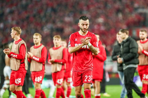 Sargis Adamyan FC Köln Koeln, 23 dissatisfied, disappointed disappointed after the game, GER, FC Köln Koeln vs OGC Nice Nice, UEFA Conference League 2022 23, group stage, group D, matchday 6, 03 11 2022, GER, FC Köln Koeln vs OGC Nice Nice, UEFA Conference League 2022 23, group stage, group D, matchday 6, 03 11 2022, Foto Eibner Pressefoto Gabriel Boia Köln Koeln Copyright: xEibner-Pressefoto GabrielxBoiax EP_EER