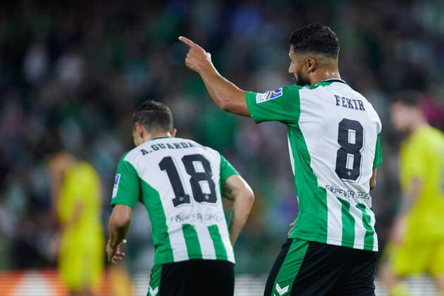 November 3, 2022, SEVILLA, SEVILLA, SPAIN: Nabil Fekir of Real Betis celebrates a goal during the UEFA Europa League, Group C, match between Real Betis and HJK Helsinki at Benito Villamarin Stadium on November 3, 2022 in Sevilla, Spain. SEVILLA SPAIN - ZUMAa181 20221103_zaa_a181_077 Copyright: xJoaquinxCorcherox