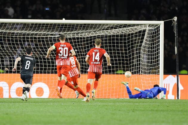 Club Freiburg™s Nils Petersen scores their first goal from the penalty during the match the UEFA Europa League group G match between Qarabag FK and Sport-Club Freiburg at Tofig Bahramov Stadium on November 3, 2022, in Baku, Azerbaijan. Copyright: xAzizxKarimovx qar_fraa_-13