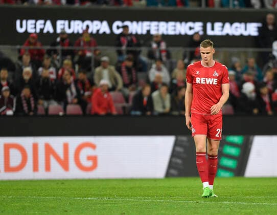 03 11 2022, Cologne, Germany, RheinEnergieStadium, 1 FC Koeln vs OGC Nice UEFA Europa Conference League Group D, Steffen Tigges 1 FC Koeln looks photo Ralf Treese Cologne RheinEnergieStadium North Rhine Westphalia Germany  521_KOENIZ20221103_043 Treese-521