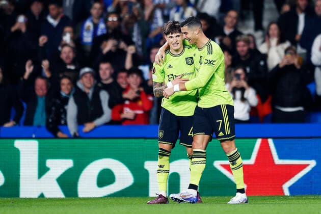 Alejandro Garnacho, Cristiano Ronaldo (Man.U), NOVEMBER 3, 2022 - Football Soccer : UEFA Europa League match between Real Sociedad 0-1 Manchester United, ManU at Reale Arena in San Sebastian, Spain. Noxthirdxpartyxsales  (202916668)