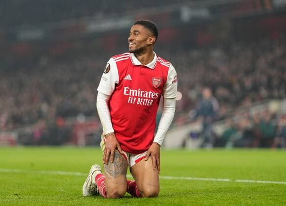 Mandatory Credit: Photo by Dave Shopland Shutterstock (13602543at) Reiss Nelson of Arsenal smiling Arsenal v FC Zurich, UEFA Europa League, Group A, Football, Emirates Stadium, London, UK - 03 Nov 2022 EDITORIAL USE ONLY No use with unauthorised audio, video, data, fixture lists, club league logos or live services. Online in-match use limited to 120 images, no video emulation. No use in betting, games or single club league player publications. Arsenal v FC Zurich, UEFA Europa League, Group A, Football, Emirates Stadium, London, UK - 03 Nov 2022 EDITORIAL USE ONLY No use with unauthorised audio, video, data, fixture lists, club league logos or live services. Online in-match use limited to 120 images, no video emulation. No use in betting, games or single club league player publications. Copyright: xDavexShopland Shutterstockx 13602543at