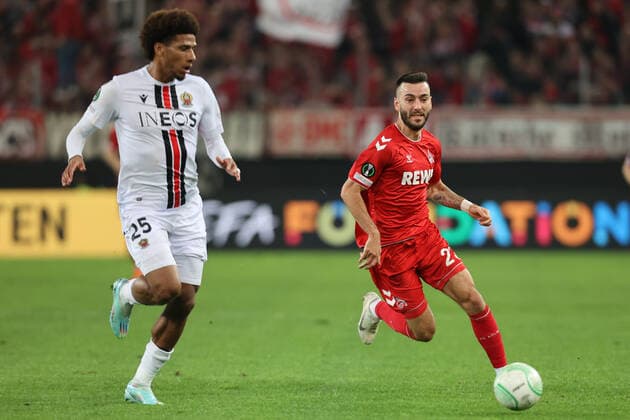 Jean Clair Todibo Nice , Sargis Adamyan Cologne , Conference League, Cologne, Germany, 06 10 2022, 1 FC Cologne OGC Nice