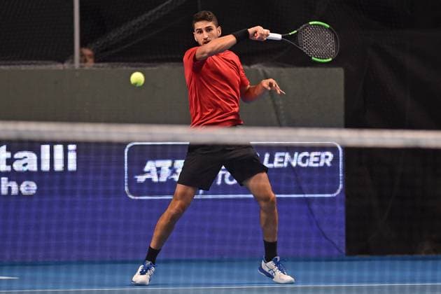 ATP, Tennis Herren Challenger Trofeo Perrel-Faip 2022 - Day 5 Altug Celikbilek of Turkey during round of 16 at ATP Challenger Trofeo Perrel-Faip 2022 at Pala Intred on November 3, 2022 in Bergamo, Italy Bergamo Italy  Copyright: xMichelexMaravigliax originalFilename:maraviglia-tennisat221103_npjoN.jpg