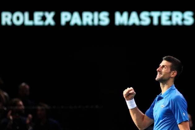Rolex Paris Masters - Day 5 Novak Djokovic during his match against Lorenzo Musetti in the Quarter finals during day five of the Rolex Paris Masters tennis tournament at Palais Omnisports de Bercy Paris France  Copyright: xIbrahimxEzzatx originalFilename:ezzat-notitle221104_npKIS.jpg