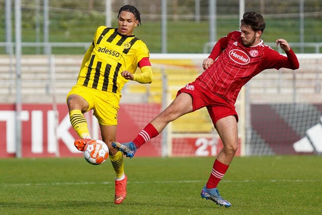 Sunday, 06 11 2022 Season 2022 2023 8 Matchday A Junioren Bundesliga, U19 Bundesliga at Paul Janes Stadion, Düsseldorf, Germany Fortuna Düsseldorf 95 U19 BV Borussia Dortmund U19 Pharrell Nnamdi Collins Borussia Dortmund U19 4 , Alexander Holl