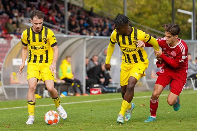 Sunday, 06 11 2022 Season 2022 2023 8 Matchday A Junior Bundesliga, U19 Bundesliga at Paul Janes Stadion, Düsseldorf, Germany Fortuna Düsseldorf 95 U19 BV Borussia Dortmund U19 Vasco Walz Borussia Dortmund U19 8