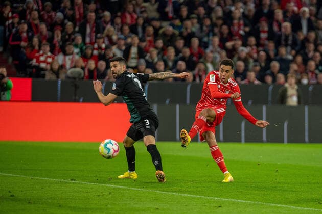 Bilder des Jahres, Sport 11 November Tor zum 1:0 in der 6. Minute durch Jamal Musiala (FC Bayern Muenchen, 42), GER, FC Bayern Muenchen (FCB) vs. SV Werder Bremen (SVW), Fussball, Bundesliga, 14. Spieltag, Spielzeit 2022 2023, 08.11.2022, DFB DFL regulations prohibit any use of photographs as image sequences and or quasi-video., GER, FC Bayern Muenchen (FCB) vs. SV Werder Bremen (SVW), Fussball, Bundesliga, 14. Spieltag, Spielzeit 2022 2023, 08.11.2022 Muenchen *** Goal to 1 0 in the 6 minute by Jamal Musiala FC Bayern Muenchen, 42 , GER, FC Bayern Muenchen FCB vs SV Werder Bremen SVW , Football, Bundesliga, 14 Spieltag, Spielzeit 2022 2023, 08 11 2022, DFB DFL regulations prohibit any use of photographs as image sequences and or quasi video , GER, FC Bayern Muenchen FCB vs SV Werder Bremen SVW , Football, Bundesliga, 14 Spieltag, Spielzeit 2022 2023, 08 11 2022 Muenchen Copyright: xEibner-Pressefoto SaschaxWaltherx EP_EER