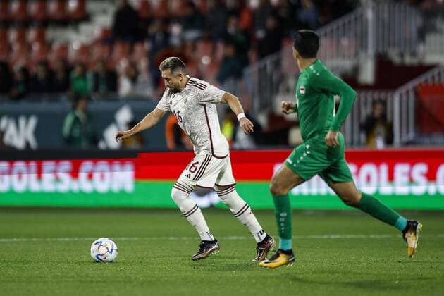 RECORD DATE NOT STATED Seleccion Mexicana 2022 Mexico 4-0 Irak Hector Herrera of Mexico during the game Mexico (Mexican national team, Nationalteam vs Iraq, friendly match of preparation prior to the start of the FIFA World Cup, WM, Weltmeisterschaft, Fussball Qatar 2022, at Montilivi Municipal Stadium, on November 9, 2022. <br><br> Hector Herrera de Mexico durante el partido Mexico (Seleccion Nacional Mexicana) vs Irak,amistoso de preparacion previo al inicio de la Copa Mundial de la FIFA Qatar 2022, en el Estadio Municipal de Montilivi, el 9 de noviembre de 2022. GIRONA ESPANA ESPANA Copyright: xXavixBonillax 20221109180255_SM_MEX_IRA_HERRERA103