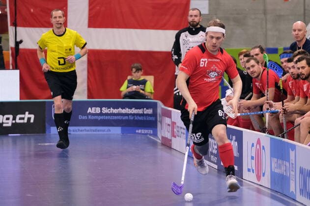 IFF Men s World Floorball Championship 2022 Canada vs Denmark - Canada Defender Eetu Lumiala (67) Winterthur AXA Arena Zürich Schweiz Copyright: xSergioxBrunettix