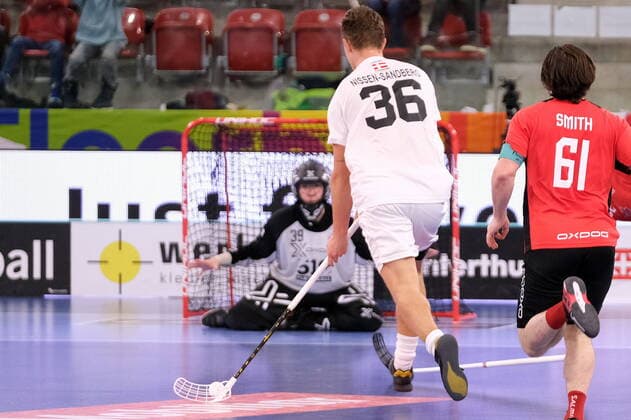IFF Men s World Floorball Championship 2022 Canada vs Denmark - Denmark Forward Eddie Sandberg (36) Winterthur AXA Arena Zürich Schweiz Copyright: xSergioxBrunettix