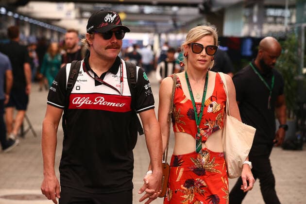FORMULA 1 HEINEKEN GRANDE PREMIO DO BRASIL 2022 11 11 2022, Autodromo Jose Carlos Pace, Interlagos, FORMULA 1 HEINEKEN GRANDE PREMIO DO BRASIL 2022 , in the picture Valtteri Bottas FIN , Alfa Romeo F1 Team ORLEN with girlfriend Tiffany Cromwell nordphotoxGmbHx xBratic nph00250