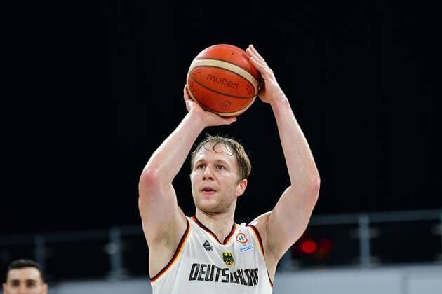 BAMBERG 11 11 2022 Basketball World Cup qualifying match Germany vs Finland Christian Sengfelder 43, Germany shooting free throw Photo Hans Martin Issler isslerimages Brose Bamberg vs FC Bayern Munich