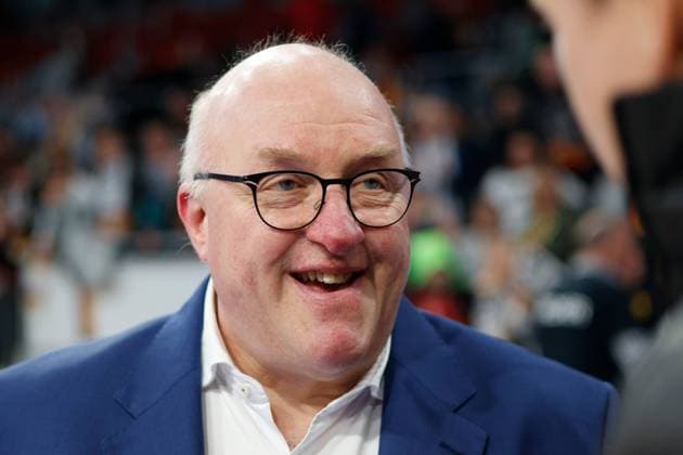 BAMBERG 11 11 2022 Basketball qualifying match for the World Championship Germany vs Finland DBB President Ingo Weiss happy after victory against Finland Photo Hans Martin Issler isslerimages Brose Bamberg vs FC Bayern Munich