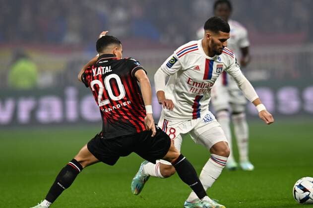 Fußball, Olympique Lyon - OGC Nizza Alexandre Lacaztte (lyon) vs (nice) FOOTBALL: Olympique Lyonnais vs OGC Nice - Ligue 1 - 11 11 2022 FredericChambert Panoramic 