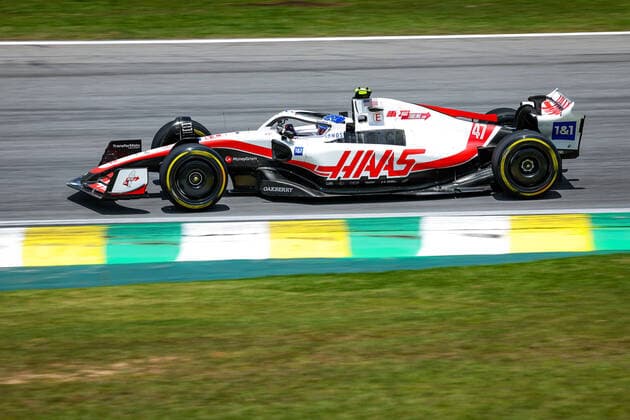 47 SCHUMACHER Mick (ger), Haas F1 Team VF-22 Ferrari, action during the Formula 1 Heineken Grande Premio de Sao Paulo 2022, Sao Paulo Grand Prix Grand Prix 2022, 21st round of the 2022 FIA Formula One World Championship, WM, Weltmeisterschaft from November 11 to 13, 2022 on the Interlagos Circuit, in Sao Paulo, Brazil - F1 - SAO PAULO GRAND PRIX 2022 DPPI Panoramic  20221112_G00D3737