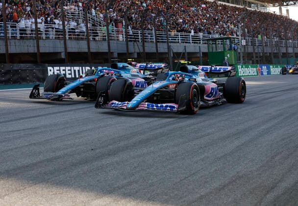 31 Esteban Ocon FRA, BWT Alpine F1 Team , 14 Fernando Alonso ESP, BWT Alpine F1 Team , F1 Grand Prix of Brazil at Autodromo Jose Carlos Pace on November 12, 2022 in Sao Paulo, Brazil Photo by HOCH ZWEI Sao Paulo Brazil
