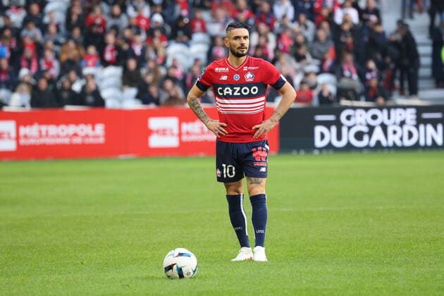 Fußball, OSC Lille - SCO Angers Remy Cabella lors du match LOSC - Angers - Ligue 1 Uber Eats - Decathlon Arena stade Pierre Mauroy Villeneuve d Ascq - 13 novembre 2022 FOOTBALL : LOSC vs ANGERS - Ligue1 Uber Eats - 13 11 2022 LaurentSanson Panoramic 