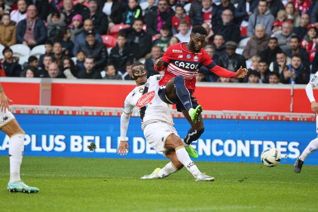 Fußball, OSC Lille - SCO Angers Jonathan Bamba lors du match LOSC - Angers - Ligue 1 Uber Eats - Decathlon Arena stade Pierre Mauroy Villeneuve d Ascq - 13 novembre 2022 FOOTBALL : LOSC vs ANGERS - Ligue1 Uber Eats - 13 11 2022 LaurentSanson Panoramic 
