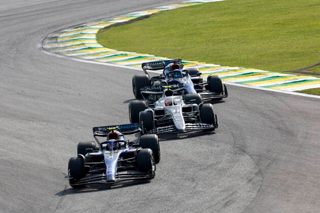 6 Nicholas Latifi CAN, Williams Racing , 22 Yuki Tsunoda JPN, Scuderia AlphaTauri , 23 Alexander Albon THA, Williams Racing , F1 Grand Prix of Brazil at Autodromo Jose Carlos Pace on November 13, 2022 in Sao Paulo, Brazil Photo by HOCH ZWEI Sao Paulo Brazil