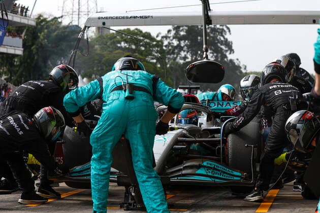 63 George Russell GBR, Mercedes AMG Petronas F1 Team , F1 Grand Prix of Brazil at Autodromo Jose Carlos Pace on November 13, 2022 in Sao Paulo, Brazil Photo by HOCH ZWEI Sao Paulo Brazil