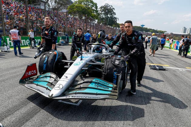 63 George Russell GBR, Mercedes AMG Petronas F1 Team , F1 Grand Prix of Brazil at Autodromo Jose Carlos Pace on November 13, 2022 in Sao Paulo, Brazil Photo by HOCH ZWEI Sao Paulo Brazil
