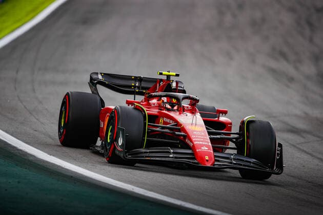 55 SAINZ Carlos (spa), Scuderia Ferrari F1-75, action during the Formula 1 Heineken Grande Premio de Sao Paulo 2022, Sao Paulo Grand Prix Grand Prix 2022, 21st round of the 2022 FIA Formula One World Championship, WM, Weltmeisterschaft from November 11 to 13, 2022 on the Interlagos Circuit, in Sao Paulo, Brazil - F1 - SAO PAULO GRAND PRIX 2022 - RACE DPPI Panoramic  00122048__V2_1569