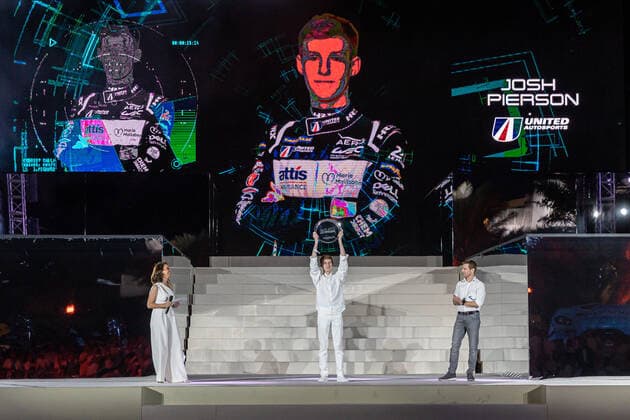 JOSH PIERSON - 23 UNITED AUTOSPORTS USA (USA) ORECA 07 GIBSON (LMP2) CELEBRATED AS ROOKIE OF THE YEAR DURING THE 2022 FIA WORLD ENDURANCE CHAMPIONSHIP (FIA WEC) AWARDS CEREMONY, SOFITEL BAHRAIN ZALLAQ, ZALLAQ, BAHRAIN, NOVEMBER 13 2022 AUTOMOBILE : FIA WEC 2022 - CEREMONIE DE REMISE DES PRIX - 13 11 2022 MPSAgency Panoramic 