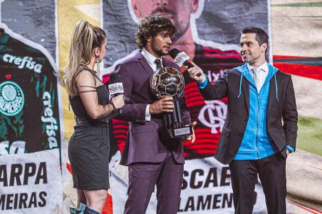 Sport Bilder des Tages Premio Bola de Prata ESPN 2022. November 14, 2022, Sao Paulo, Brazil: Players and coaches who competed in the Brazilian Soccer Championship participate in the Ballon d Or award on ESPN television, held at the Holliday Inn Events Center (Anhembi), in Sao Paulo, on Monday (14).  Copyright: xAndersonxLirax