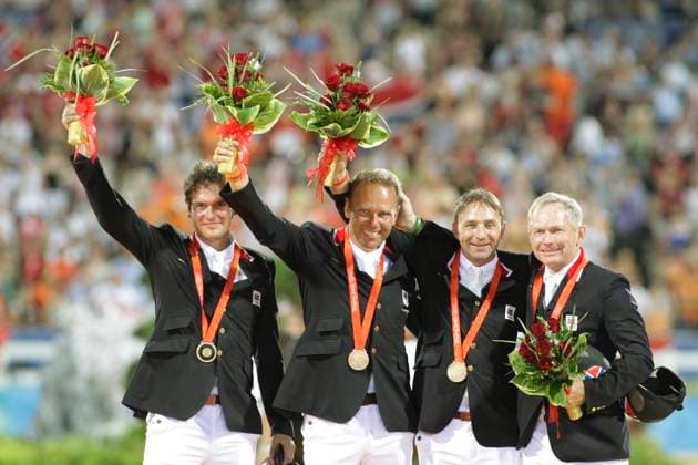 HONGKONG 20080818 The Norwegian team won the bronsmedal in team, Tony Andre Hansen, Geir Gulliksen, Morten Djupvik and Stein Endresen. Photo Roland Thunholm SCANPIX kod 71830 HONGKONG CHINA x71830x *** HONGKONG 20080818 The Norwegian team won the bronze medal in team, Tony Andre Hansen, Geir Gulliksen, Morten Djupvik and Stein Endresen Photo Roland Thunholm SCANPIX kod 71830 HONGKONG CHINA x71830x  Copyright: xROLANDxTHUNHOLMx xTTx OS PEKING 2008 RIDSPORT