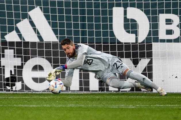 221116 Goalkeeper Kristoffer Nordfeldt of Sweden during the international friendly football match between Mexico and Sweden on November 16, 2022 in Girona Photo Ludvig Thunman BILDBYRAN code LT LT0441 football football soccer football training country international friendly Mexico Sweden Sweden Sweden a bbeng,  Copyright: LUDVIGxTHUNMAN BB221116LT030