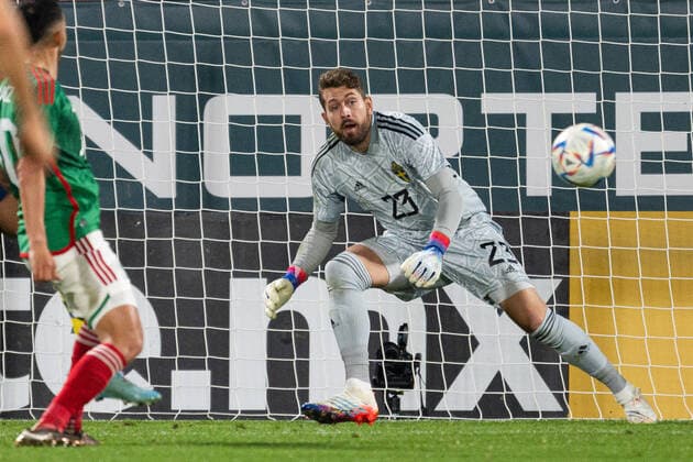 221116 Goalkeeper Kristoffer Nordfeldt of Sweden during the international friendly football match between Mexico and Sweden on November 16, 2022 in Girona Photo Ludvig Thunman BILDBYRAN code LT LT0441 football football soccer football training country international friendly Mexico Sweden Sweden Sweden a bbeng,  Copyright: LUDVIGxTHUNMAN BB221116LT092