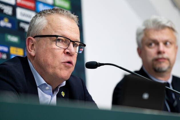 221116 Head coach Janne Andersson of Sweden during a press conference after the international friendly football match between Mexico and Sweden on November 16, 2022 in Girona Photo Ludvig Thunman BILDBYRAN code LT LT0441 fotbol football soccer fotball tränningslandskamp international friendly mexico sweden sweden sweden a bbeng,  Copyright: LUDVIGxTHUNMAN BB221116LT135