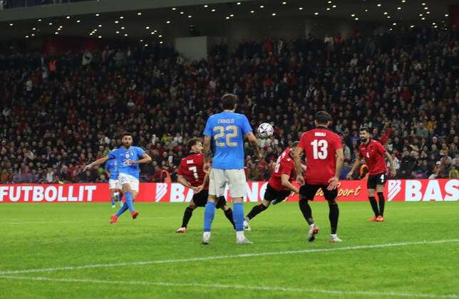 Sport Bilder des Tages Vincenzo Grifo of Italy scoring a goal during the football friendly football game between the national teams of Albania and Italy, at Air Albania Stadium on 15 November 2022, Tirana, Albania. Photo Nderim Kaceli  Copyright: xNderimxKacelix xipa-agency.netx xLivexMediax 0 IPA_IPA34536987