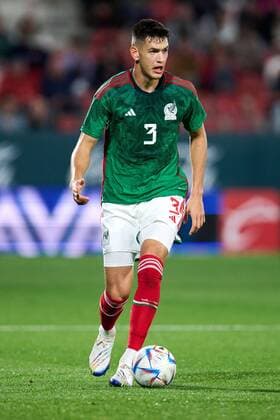 RECORD DATE NOT STATED Seleccion Mexicana 2022 Mexico 1-2 Sweden Cesar Montes of Mexico during the game Mexico (Mexican national team, Nationalteam vs Sweden, friendly match of preparation prior to the start of the FIFA World Cup, WM, Weltmeisterschaft, Fussball Qatar 2022, at Montilivi Municipal Stadium, on November 16, 2022. <br><br> Cesar Montes de Mexico durante el partido Mexico (Seleccion Nacional Mexicana) vs Suecia,amistoso de preparacion previo al inicio de la Copa Mundial de la FIFA Qatar 2022, en el Estadio Municipal de Montilivi, el 16 de noviembre de 2022. GIRONA ESPANA ESPANA  Copyright: xJorgexMartinezx 20221116135957_SM_AM_MEX_SWE_MONTES137