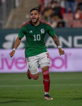 RECORD DATE NOT STATED Seleccion Mexicana 2022 Mexico vs Sweden Alexis Vega celebrates his goal 1-1 of Mexico during the game Mexico (Mexican national team, Nationalteam vs Sweden, friendly match of preparation prior to the start of the FIFA World Cup, WM, Weltmeisterschaft, Fussball Qatar 2022, at Montilivi Municipal Stadium, on November 16, 2022. <br><br> Alexis Vega celebra su gol 1-1 de Mexico durante el partido Mexico (Seleccion Nacional Mexicana) vs Suecia,amistoso de preparacion previo al inicio de la Copa Mundial de la FIFA Qatar 2022, en el Estadio Municipal de Montilivi, el 16 de noviembre de 2022. GIRONA ESPANA ESPANA  Copyright: xDavidxLeahx 20221116145047_SM_AM_MEX_SWE_VEGA88