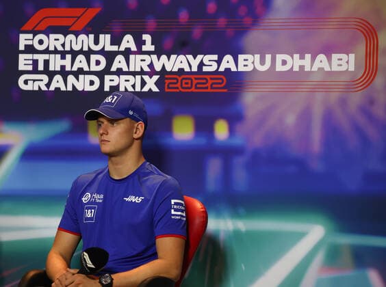 F1 Abu Dhabi Grand Prix Previews Mick Schumacher of Haas during the press conference, PK, Pressekonferenz before the Formula 1 Abu Dhabi Grand Prix at Yas Marina Circuit in Abu Dhabi, United Arab Emirates on November 17, 2022. Abu Dhabi United Arab Emirates  Copyright: xJakubxPorzyckix originalFilename:porzycki-f1abudha221117_npEc0.jpg