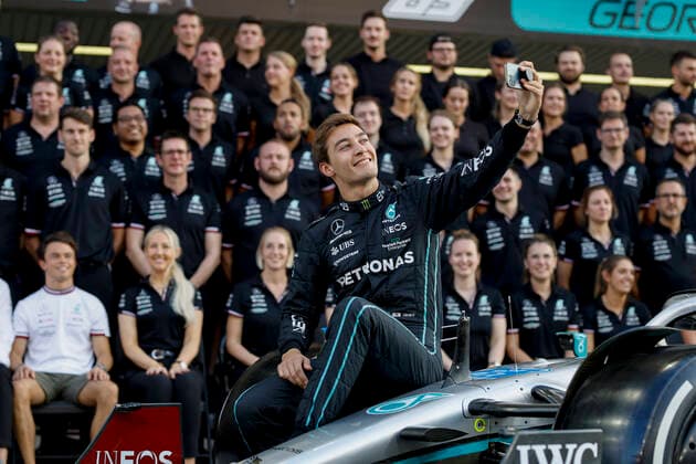 63 George Russell GBR, Mercedes AMG Petronas F1 Team , F1 Grand Prix of Abu Dhabi at Yas Marina Circuit on November 17, 2022 in Abu Dhabi, United Arab Emirates Photo by HOCH ZWEI Abu Dhabi United Arab Emirates