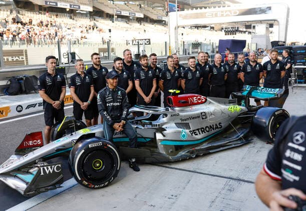 44 Lewis Hamilton GBR, Mercedes AMG Petronas F1 Team , F1 Grand Prix of Abu Dhabi at Yas Marina Circuit on November 17, 2022 in Abu Dhabi, United Arab Emirates Photo by HOCH ZWEI Abu Dhabi United Arab Emirates