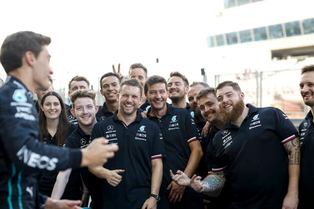 63 George Russell GBR, Mercedes AMG Petronas F1 Team , F1 Grand Prix of Abu Dhabi at Yas Marina Circuit on November 17, 2022 in Abu Dhabi, United Arab Emirates Photo by HOCH ZWEI Abu Dhabi United Arab Emirates