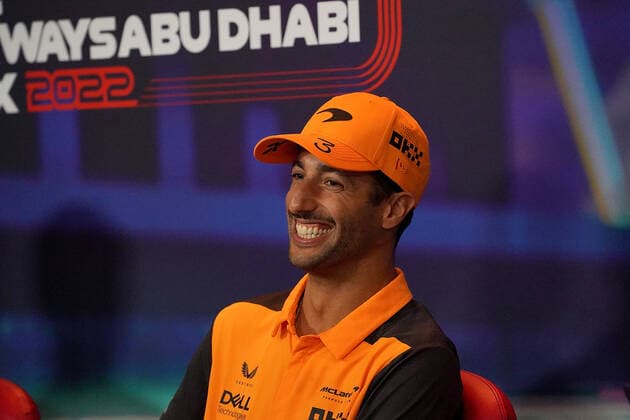 FORMULA 1 ETIHAD AIRWAYS ABU DHABI GRAND PRIX 2022 17 11 2022, Yas Marina Circuit, Abu Dhabi, FORMULA 1 ETIHAD AIRWAYS ABU DHABI GRAND PRIX 2022 , pictured Daniel Ricciardo AUS , McLaren F1 Team nordphotoxGmbHx xBratic nph00250