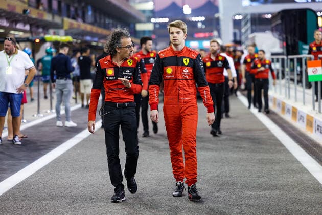 MEKIES Laurent (fra), Racing Director of the Scuderia Ferrari, SHWARTZMAN Robert (rus), Ferrari Driver Academy, portrait during the Formula 1 Etihad Airways Abu Dhabi Grand Prix 2022, 22nd round of the 2022 FIA Formula One World Championship, WM, Weltmeisterschaft from November 18 to 20, 2022 on the Yas Marina Circuit, in Yas Island, Abu Dhabi - F1 - ABU DHABI GRAND PRIX 2022 DPPI Panoramic  20221117_GOOD6814