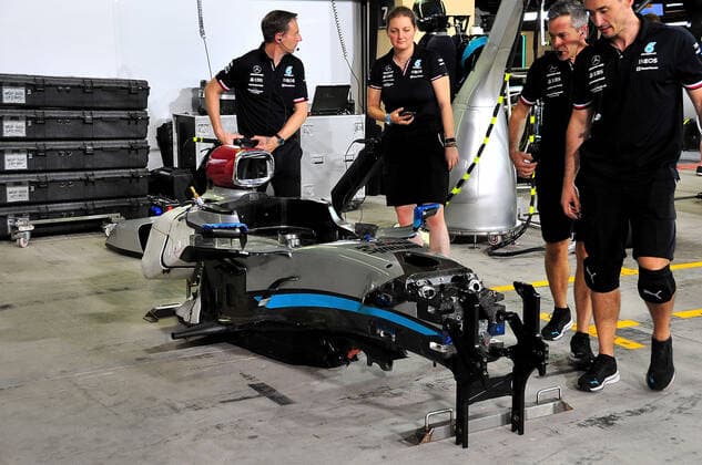 FORMULA 1 ETIHAD AIRWAYS ABU DHABI GRAND PRIX 2022 17 11 2022, Yas Marina Circuit, Abu Dhabi, FORMULA 1 ETIHAD AIRWAYS ABU DHABI GRAND PRIX 2022 , in the picture The base cell of the car of George Russell GBR , Mercedes AMG Petronas Formula One Team nordphotoxGmbHx xBratic nph00250